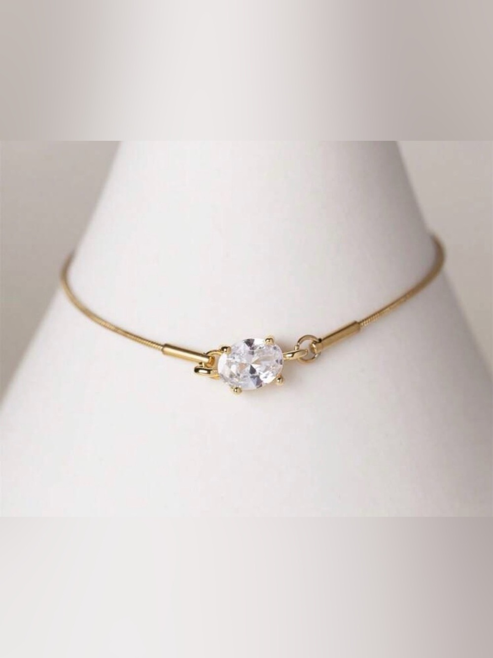 New 18k Gold Plated Titanium Steel Snake Chain Bracelet Certified CZ